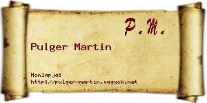 Pulger Martin névjegykártya