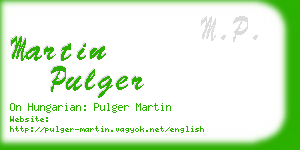 martin pulger business card